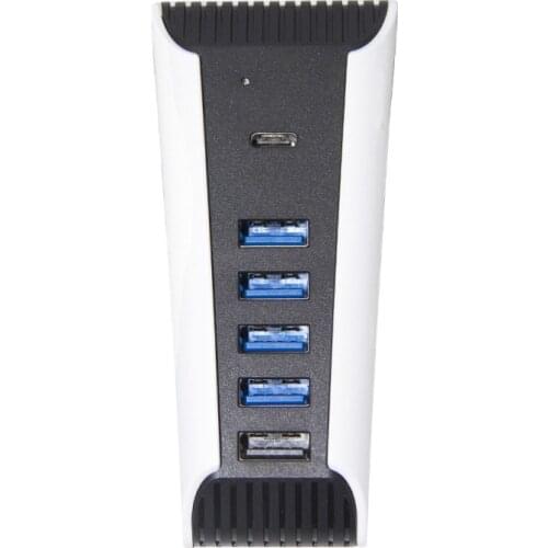 PS5 Extension USB Type C 3.1 High Speed Extender 4 USB + 1 USB Charging Port + 1 USB C Port Converter Splitter