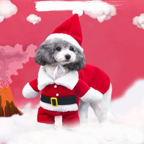 Christmas Cat Costumes Funny Santa Claus Clothes For Small Cats Dogs Xmas New Year Pet Cat Clothing Winter Kitty Kitten Outfits