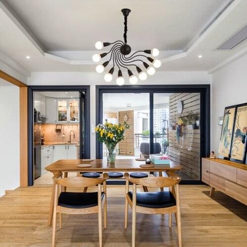 Nordic iron 3 black iron pipe copper christmas balls black pendant lamp avizeler nordic decoration home ventilador de techo