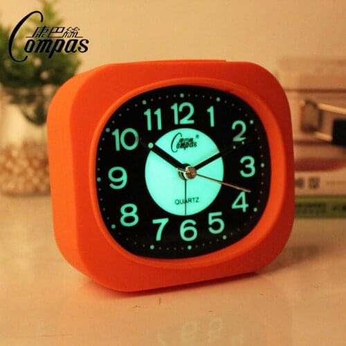 Luminous Minimalist Orange Alarm Clock Stylish Square Silent Creative Alarm Clock Student Home Multi Function Alarm Clock MM60NZ
