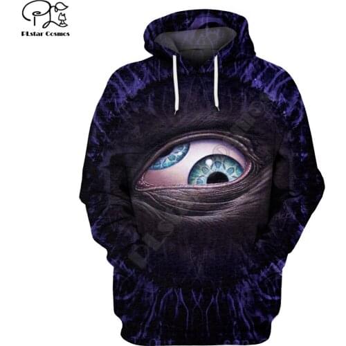 Horror eye 3d Printed Unisex hoodies hip hop Fashion Halloween Hooded Sweatshirt zip hoodies men for women drop shipping