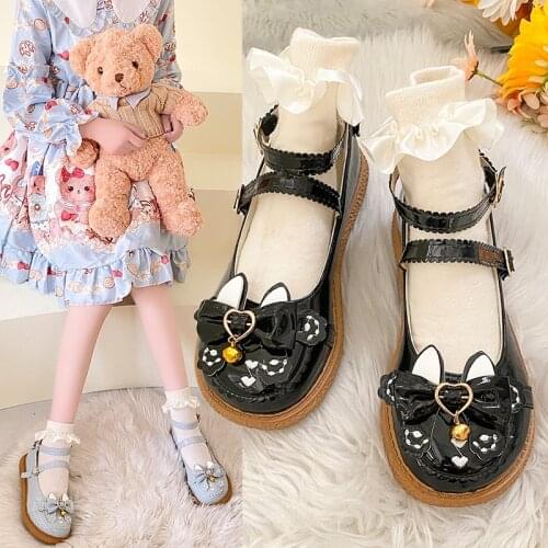 Lolita Shoes 2021 New Women Japanese Style Vintage Soft Sister Girls Comfortable Loafers College Student Cosplay Costume Shoes