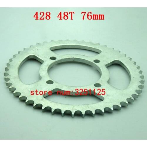 High performance motorcycle scooter drive gear 428 76mm 48T Tooth Rear Chain Sprocket for Motorcycle Pit Dirt Bike Go Kart