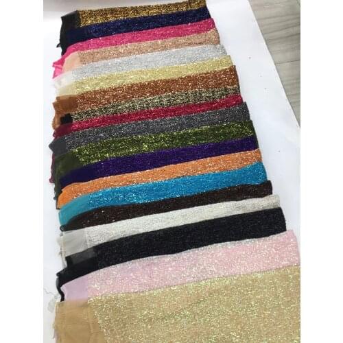 19 colors (5yards/pc) High quality stretch African pleated sequins net lace soft French tulle lace fabric for party dress FSS410