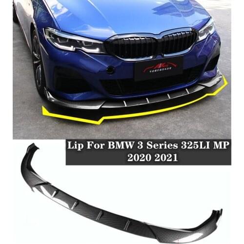 New High quality ABS Black & ABS carbon fibre Bumper Front Lip Protector Cove For BMW 3 Series 325LI MP 2020 2021