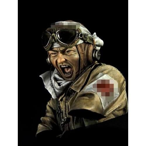 1/10 ancient Pilot with Hat BUST toy Resin Model Miniature gk Unassembly Unpainted