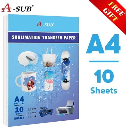 10sheets 100g A4 Heat Transfer Paper Sublimation paper for Any Inkjet Printer with Sublimation Ink Letter Size