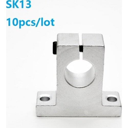 10pcs/lot SK13 SH13A inner diameter 13mm shaft Linear rail shaft support bearing XYZ Table CNC router 3D printer parts