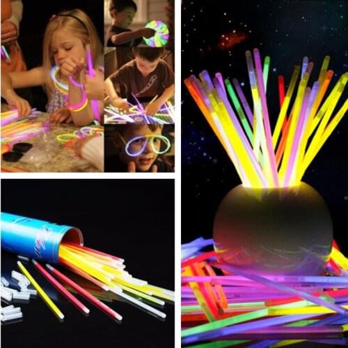 100PCS/Set 8 Colors Bright Colorful Glow Sticks Toys Party Fluorescence Light Neon Event Festive Party Supplies Concert Decor