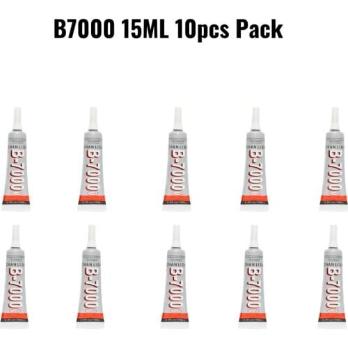 Zhanlida B7000 Pack Of 10 Clear Contact Adhesive Repair Glue With Precision Applicator Tip - 15ML