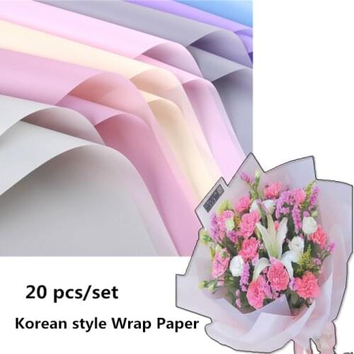20pcs/set Korean style Color Tissue Paper Wrapping Flower Wrap Paper Valentines Gift Wrapping Paper Wedding Gift Packing Materi