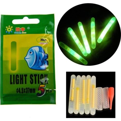5/30/60/120PCS Fishing Glow Stick 4.5*37MM 3.0*25MM Night Fishing Float Glow Lighting Stick Wand Green chemical Stick