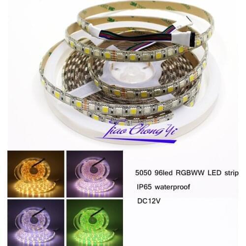 5M 5050 96leds/M DC12V RGBWW LED strip RGB+warm white Flexible strip IP65 waterproof
