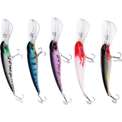 5pcs Life-like Swimming as Life Fish Swimbait Bass Bait Hard Fishing Lure with Two Barbed High Carbon Steel Treble Hooks