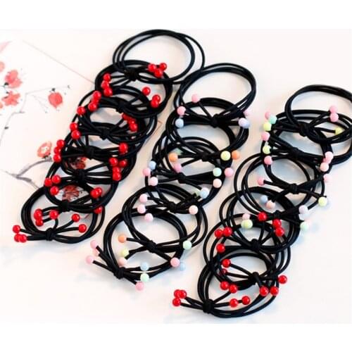 5pcs Women Girls Cute Elastic Hair Bands Ponytail Holder Imitation Pearls Rubber Bands Headbands Hair Accessories Headwear