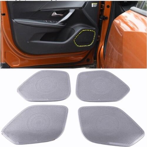 For Peugeot 2008 2020 Car accessories front column roof horn hood speaker cover sound decorative frame sequins