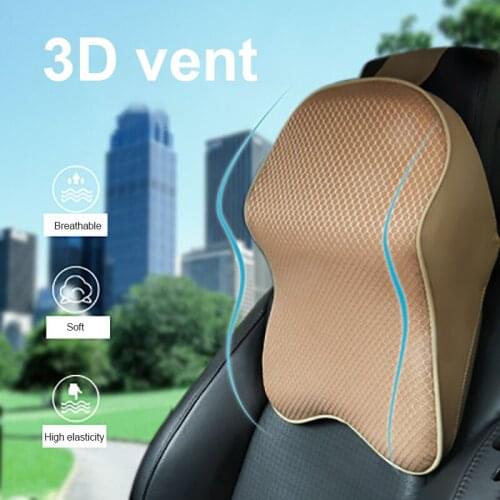 Car Accessories Car Neck Pillow Adjustable Head Restraint 3D Memory Foam Auto Headrest Travel Pillow Set Pillows Car Decoration