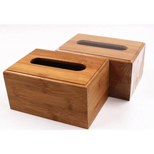 Bamboo Tissue Box Paper Rack Elegant Royal Home Rectangle Shaped Tissue Box Container Napkin Tissue Holder