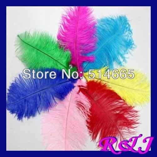 Free shipping Cheap ostrich feather 200pcs 10-12 inches 25-30cm Mix color Ostrich plumage ostrich plume
