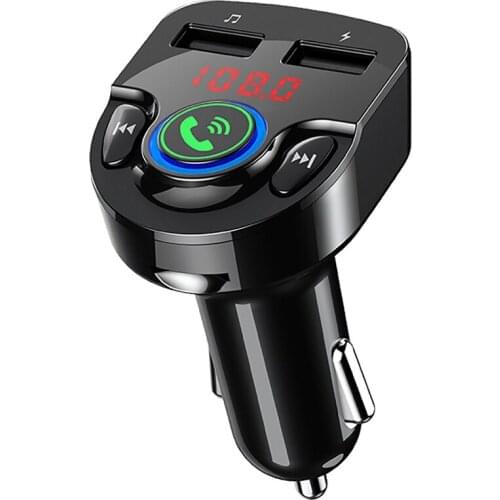 Bluetooth Car Kit Car FM Transmitter Bluetooth 5.0 Music Audio Player Wireless Handsfree with Dual USB Fast Charging
