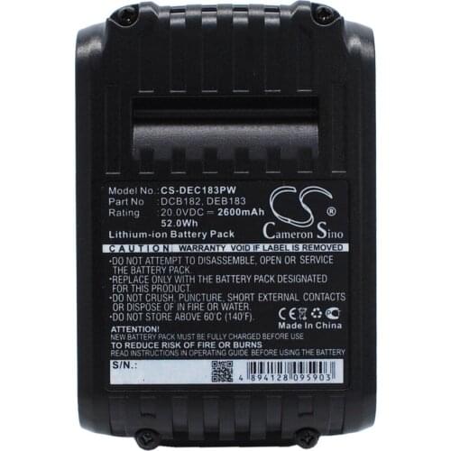 CS 2600mAh/52.00Wh battery for Dewalt DCD740,DCD740B,DCD780,DCD780B,DCD780C2,DCD780L2,DCD780N,DCD785C2,DCD785L2