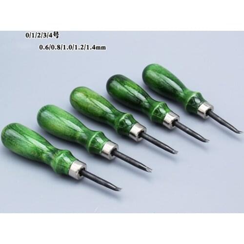 Designer leather craft Green handle chamfering tools with 5 sizes,high grade Leather edger