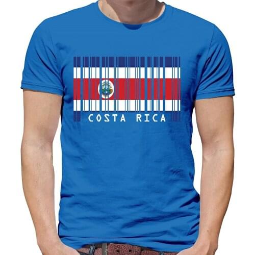 Mens T Shirts Men/Men Harajuku Hip Hop Brand Costa Rica Barcode Style Flag - Mens Crewneck T-Shirt - 7 Colour