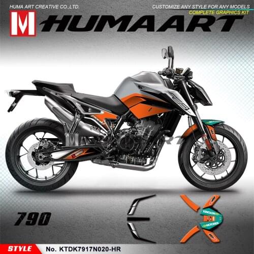 HUMAART Personalized Decals Vinyl Stickers for 790 2017 2018 2019 2020 without Seat Cowl Decal (Style No.KTDK7917N020-HR)