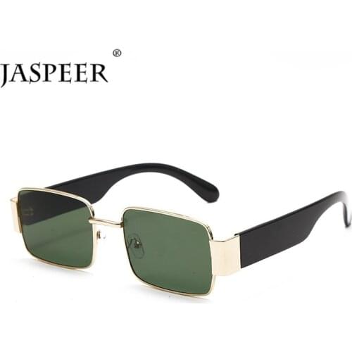 JASPEER Punk Square Sunglasses Men Brand Designer Steampunk Rectrangle Sun Glasses UV400 Driving Vintage Eyewear