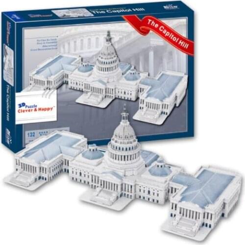 Capitol Hill Architecture Education 3D Paper DIY Jigsaw 3453 Puzzle Model Educational Toy Kits Children Boy Gift Toy