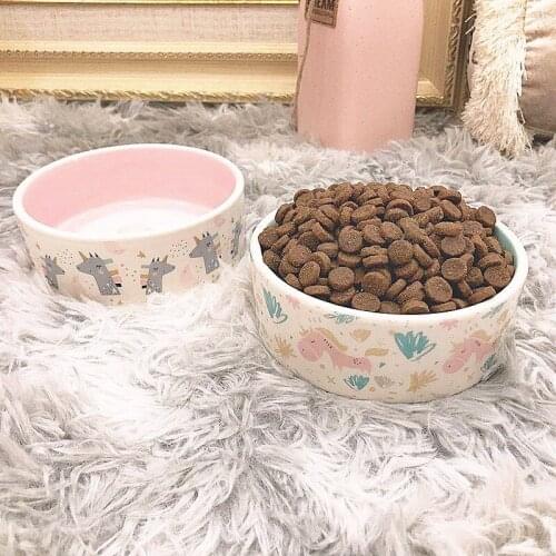 Ceramic Pet Bowl Cat Puppy Feeding Supplies Pet Bowls Dog Food Water Feeder Dog Accessories Durable multiple color option