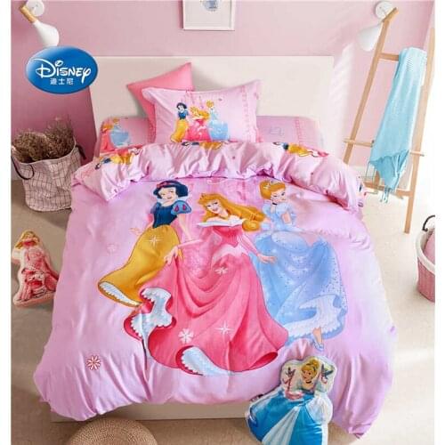 Disney Snow White Design 3D Bedding Set for Children and Girls Pink Duvet Quilt Cover Pillowcase Bedroom Decoration Home Fabric