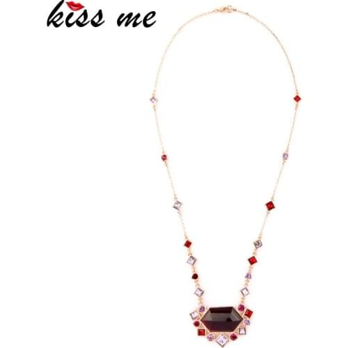 Alloy Fashion Retro 2016 Spring Long Geometric Artificial Gems Bib Pendant Necklace Factory Wholesale