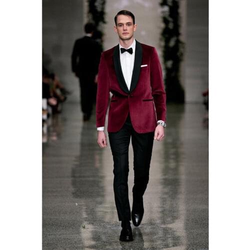 Fashion Custom Suit Man Wear Burgundy Peak Lapel Men Suit Blazers Men Perform Two Pieces Groom Tuxedos Jacket+trousers+Tie
