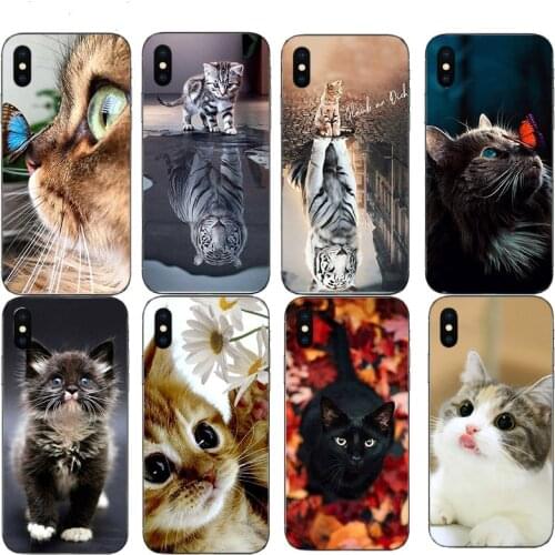 Lovely Cat Soft Phone Shell Case Cute Kitty Mobile Cover For Iphone 11 Pro XS Max X XR SE 2020 12 Mini 7 8 6 6S Plus 5s 10 Coque