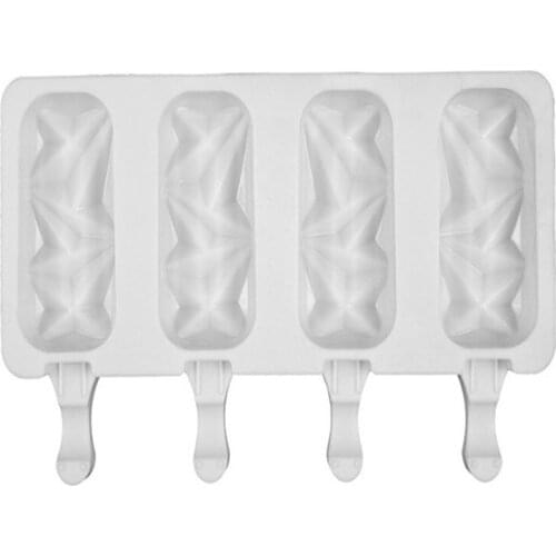 2020 New 4-lane Ice Cream Silicone Mold DIY Handmade Ice Cream Popsicle Creative Silicone Mold Wholesale Drop Shipping