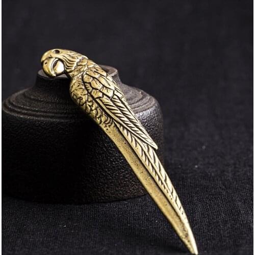 1Pc Vintage Copper Parrot Shape Tea Knife Handmade Teaware Tea Drinking Office Tea Ceremony Accessories