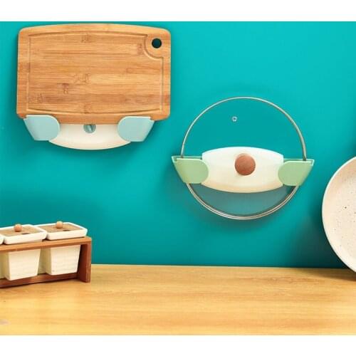 Adjustable Pot Lid Holder Wall-Mounted Hanging Holder For Pan Pot Cover Rack Kitchen Organizer Plastic Kitchen Storage Rack U3