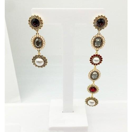SWA 1:1 Vintage Sunflower Irregular Earrings Jewelry Earrings for Women