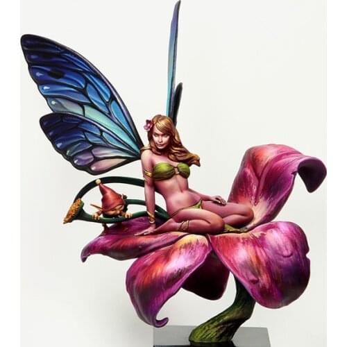 Unassambled 1/22 ancient woman warrior with flower Resin figure miniature model kits Unpainted