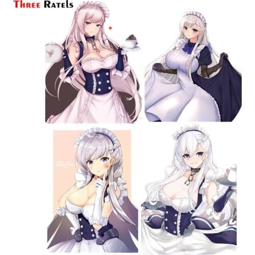Three Ratels F78 Maid Uniform Anime Game Sexy Girl Belfast For Azur Lane Car Vinyl Sticker