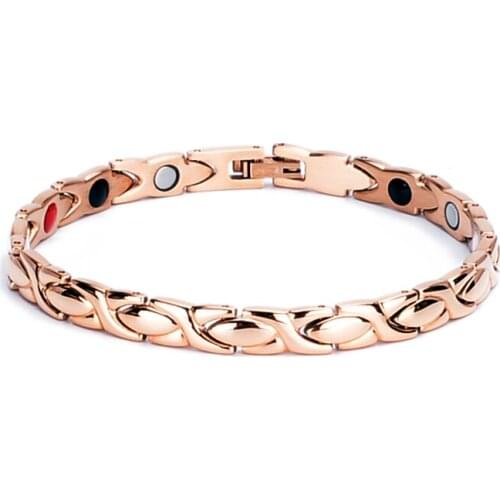 Oktrendy Magnetic Ladies Bracelets Jewellery Stainless Steel Bracelet For Women Rose Gold Color Tennis Bracelet Dropshipping