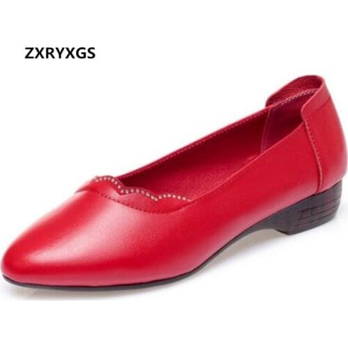 Hot 2020 New Autumn Genuine Leather Shoes Women Flats Shoes Soft Sole Comfortable Shoes Large Size Elegance Fashion Casual Shoes