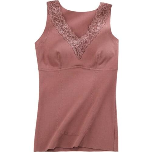 Women Thermal Underwear Winter Warm Body Tops Lace Sexy Shaper Sleeveless Thermo Clothes