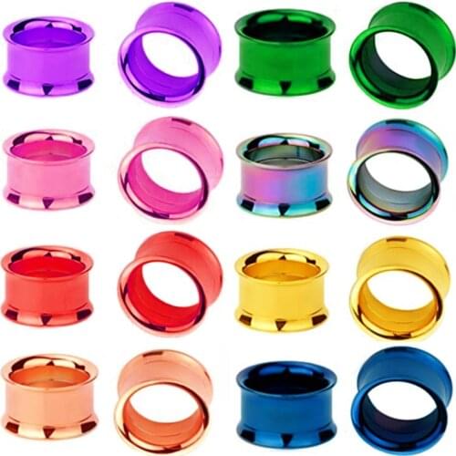 1Pair 2-30mm Double Flare Ear Gauge Plug Stainless Steel Screw Fit Flesh Tunnel Plug Ear Gauge Stretcher Expander Dilataciones