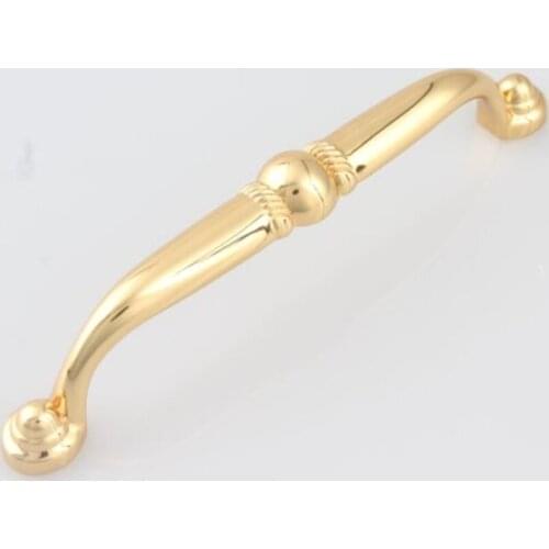 128mm fashion deluxe 24k gold modern furniture handle bright gold kitchen cabinet drawer dresser cupboard door handle pull 5"