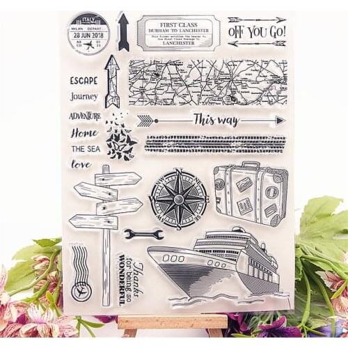 15.5x21cm Sea roam travel Transparent Clear Stamps Silicone Seals Roller Stamp DIY scrapbooking photo album/Card Making