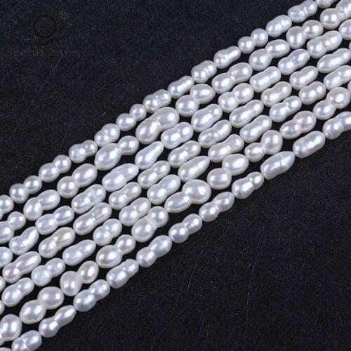16 Inches Natural Color White Irregular Gourd Shape Big Baroque Freshwater Pearl Strand