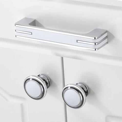 30pcs 224mm +20pcs 20mm silver white lengthen wardrobe kitchen cabinet door handle white drawer cabinet knob