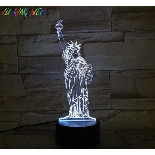 Statue of Liberty 3d Led Night Light Room Decoration Atmosphere Nightlight Touch Sensor Light Gift Girl Baby Child Night Lamp